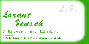 lorant hensch business card